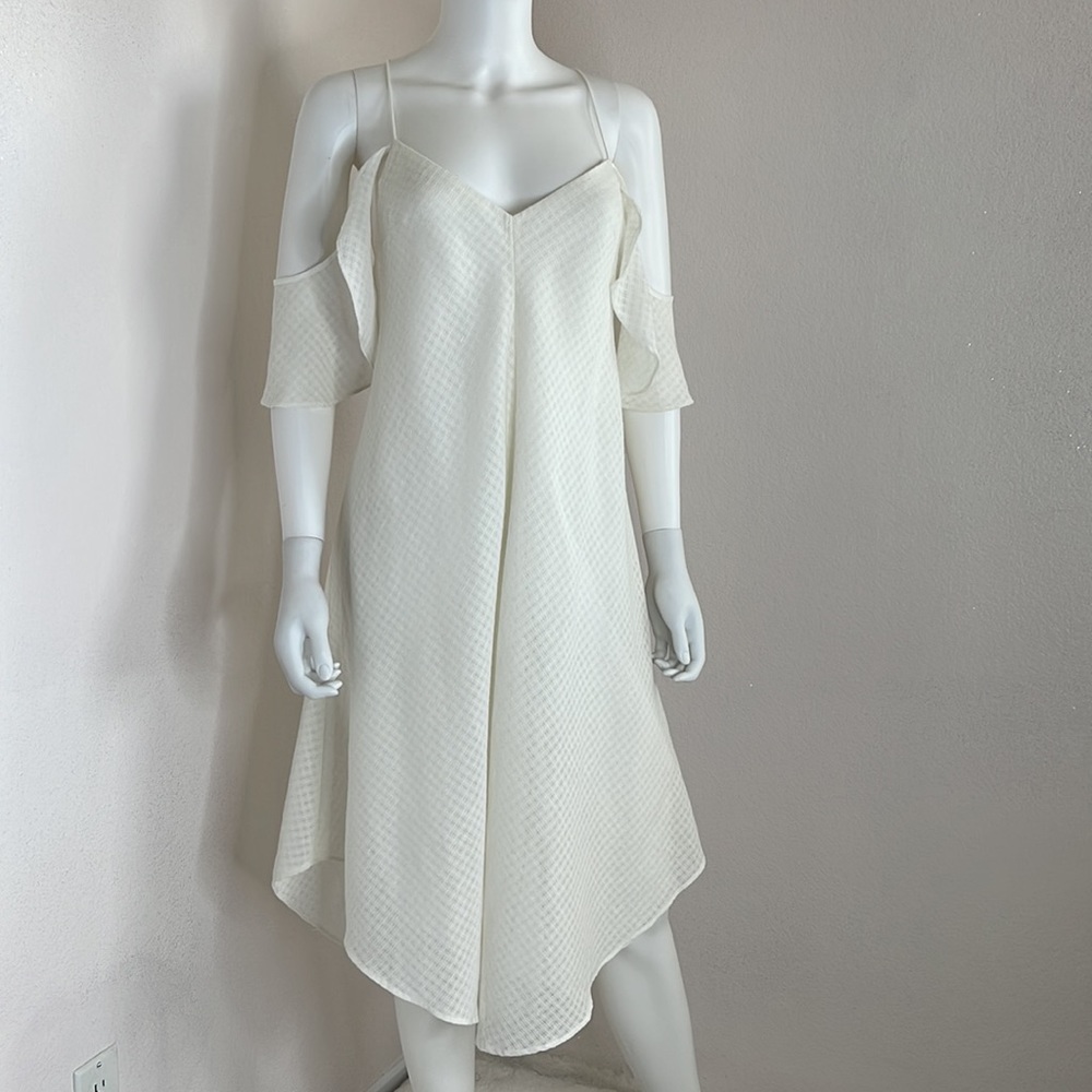 Silence & noise off white ruffle summer day dress